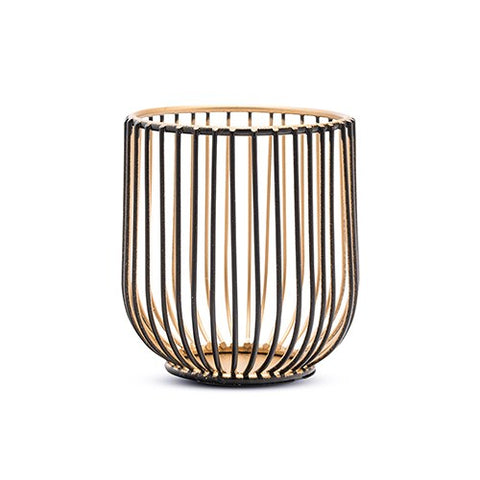 Small Geometric Wire Basket Tea Light Candle Holder