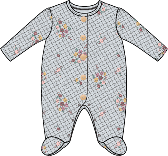 Girl’s Quilted Footie- Mini Floral