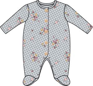 Girl’s Quilted Footie- Mini Floral